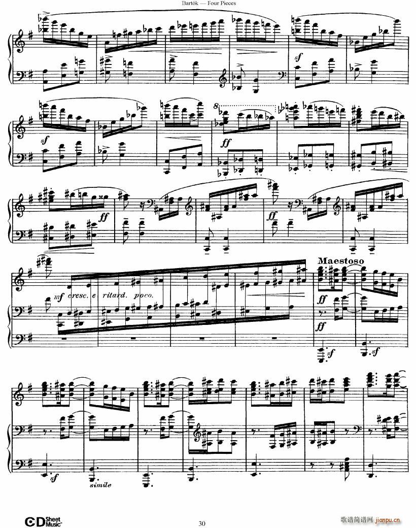 Bartok DD 71 Four Piano Pieces()30