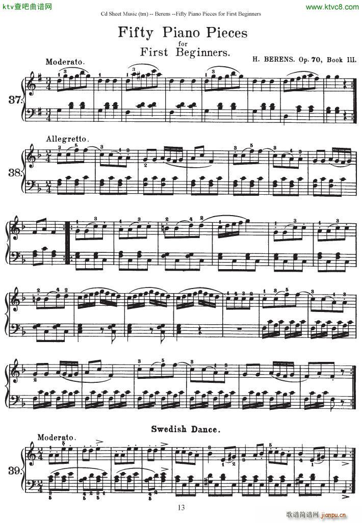 Berens op 70 50 Piano Pieces for Beginners()13