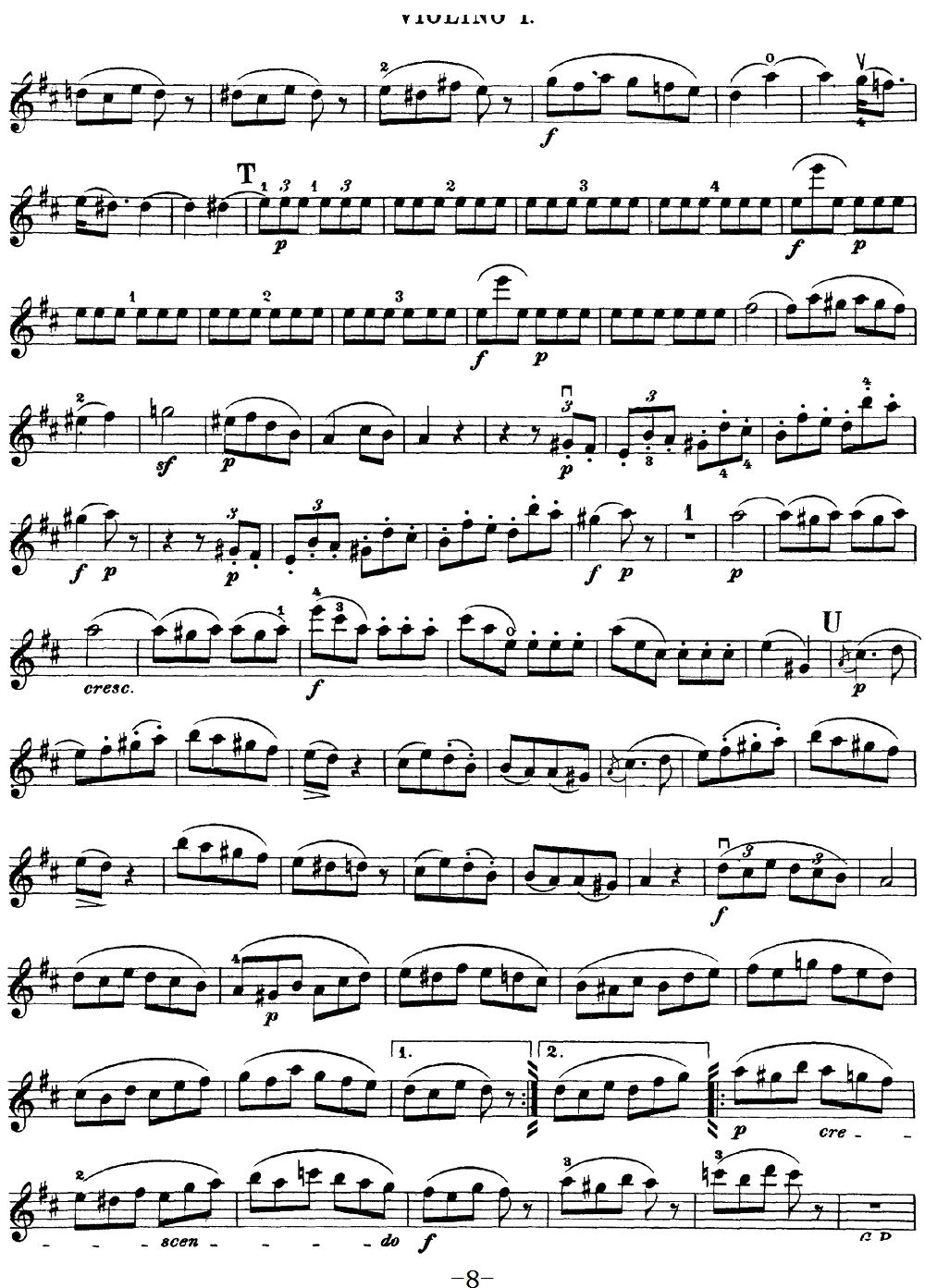 Mozart Quartet No 20 in D Major K 499 Violin 1(ʮּ)8