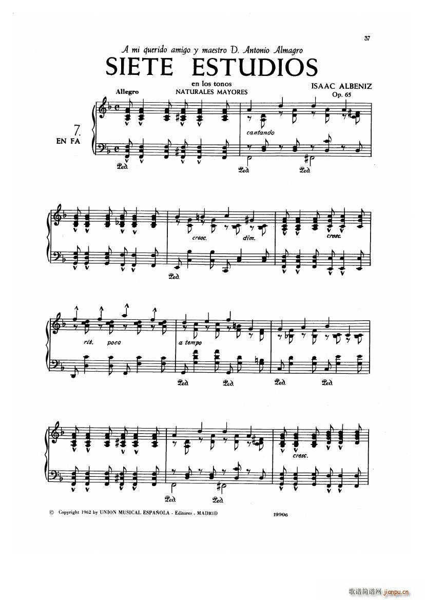 Albeniz op 65 Etudes no 1 7()37
