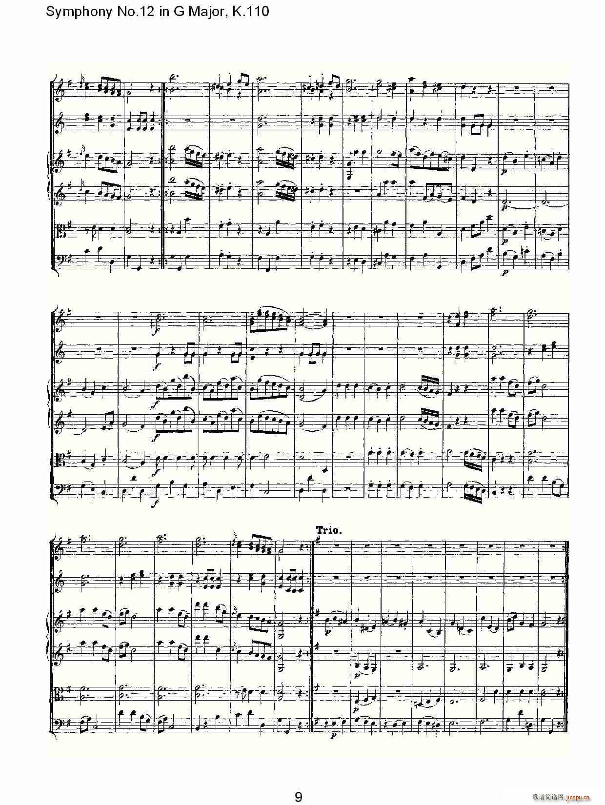 Symphony No.12 in G Major, K.110(ʮּ)9