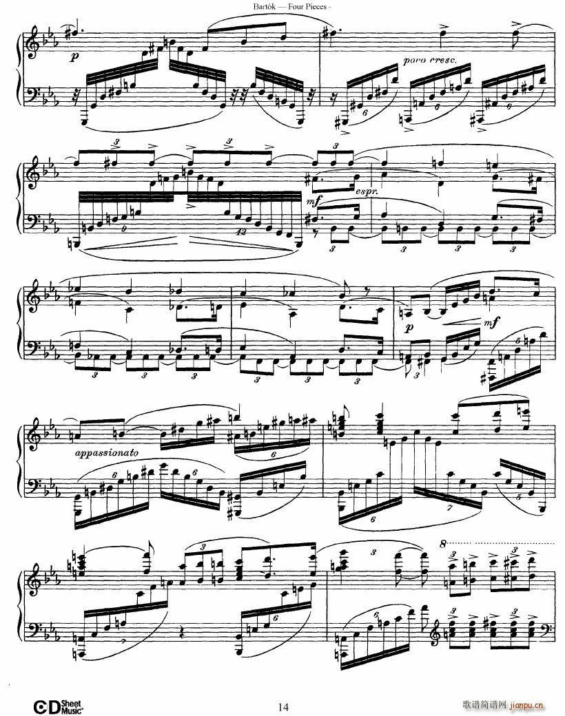 Bartok DD 71 Four Piano Pieces()14