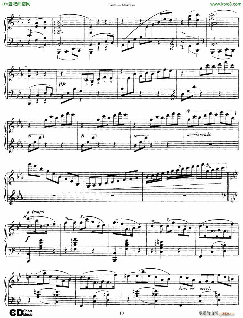 Faure Mazurka Op 32()10