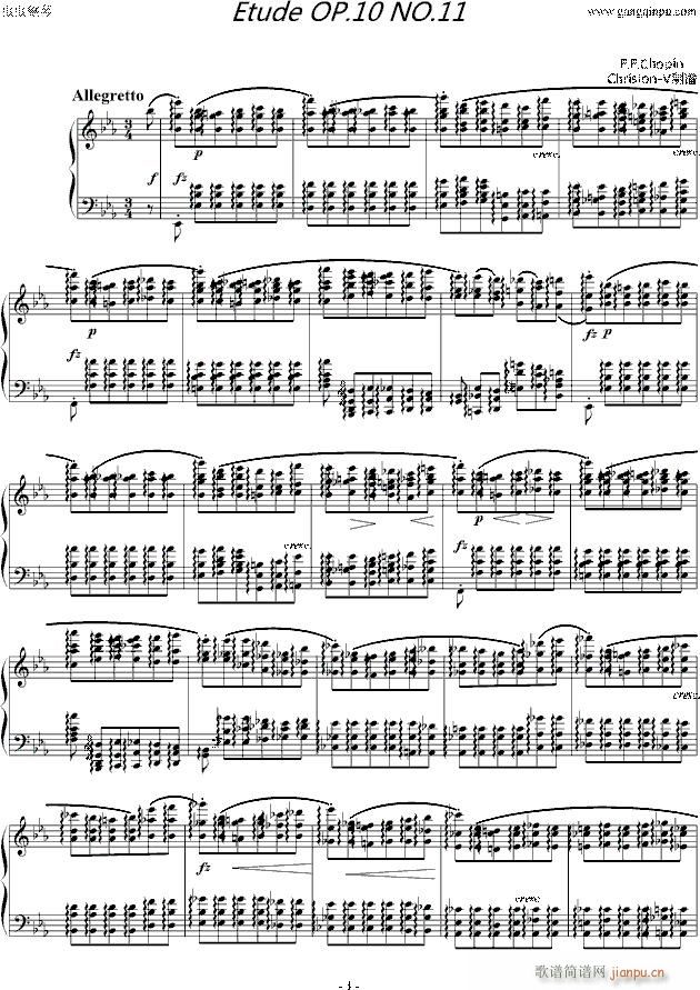 Фϰ Etude OP 10 No 11()1