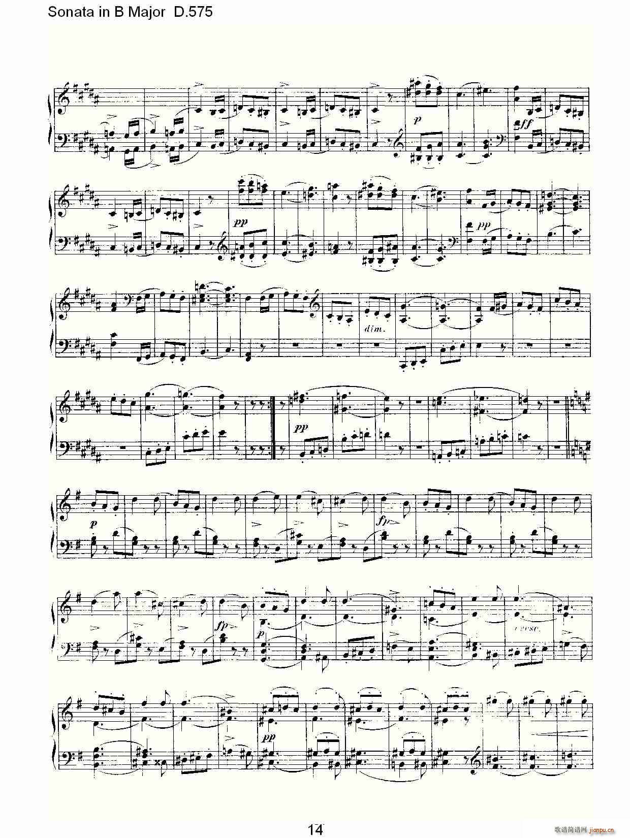 Sonata in B Major D.575(ʮּ)14