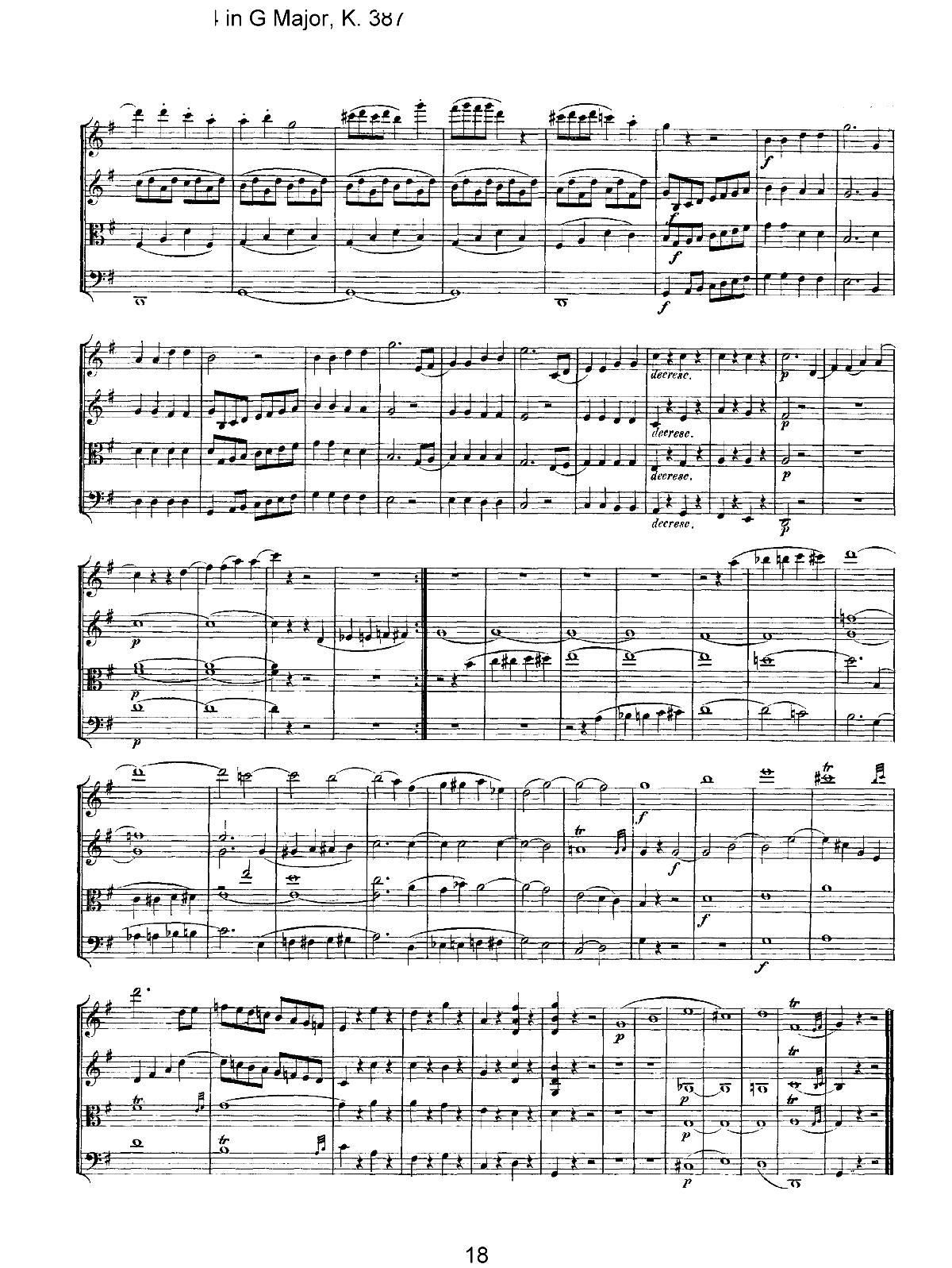 Mozart Quartet No 14 in G Major K 387()18