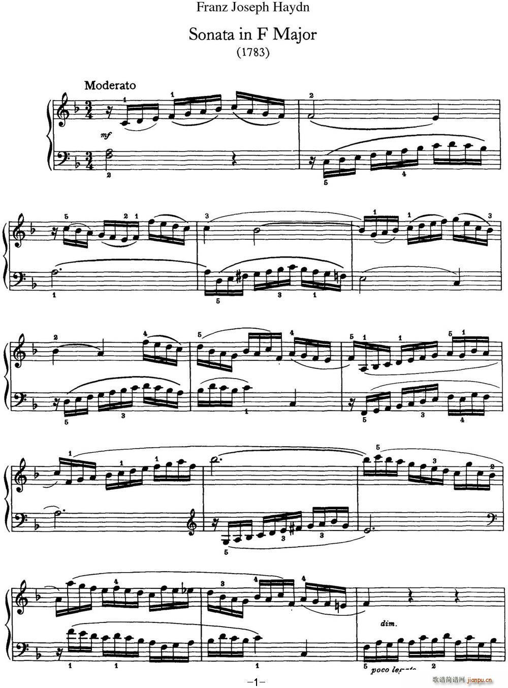   Hob XVI 47 in F major()1