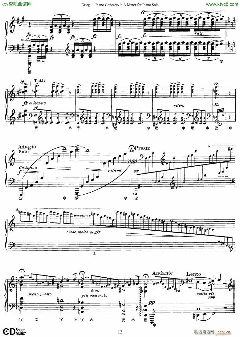 Grieg Piano Concerto solo arr 2 byGrieg()12