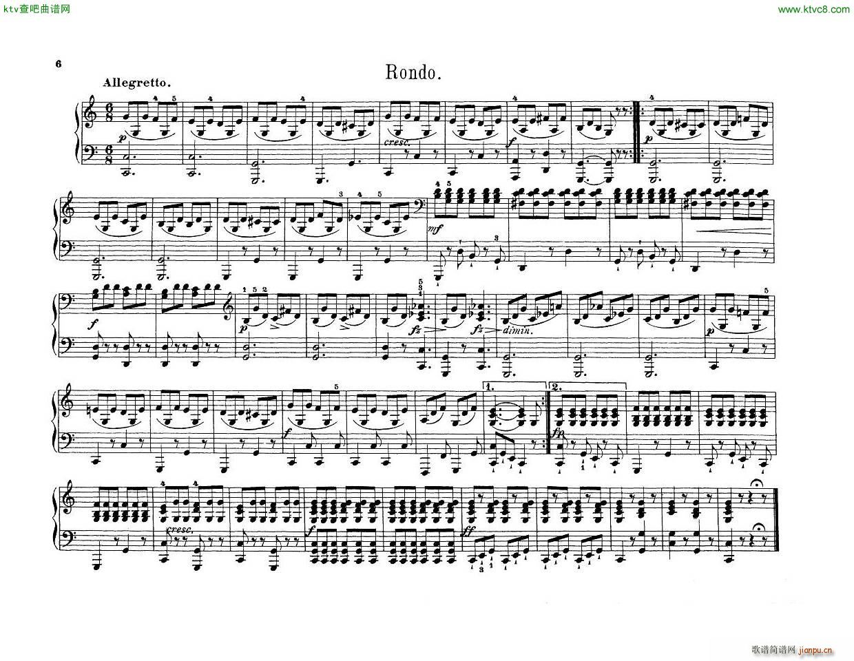 Anton Diabelli Sonates Mignonnes Op 150 Rondeau()9