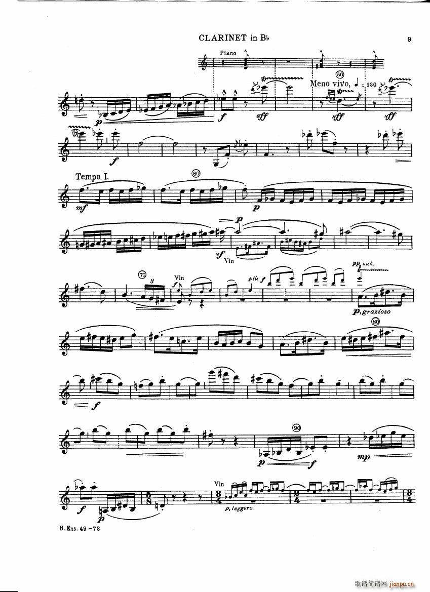 Bartok SZ 111 Contrasts clarinets A and Bb()9