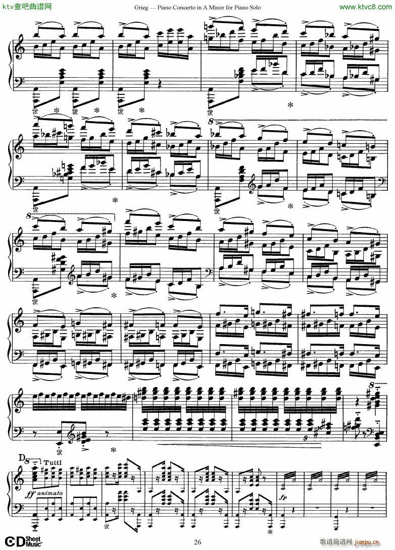 Grieg Piano Concerto solo arr 2 byGrieg()26