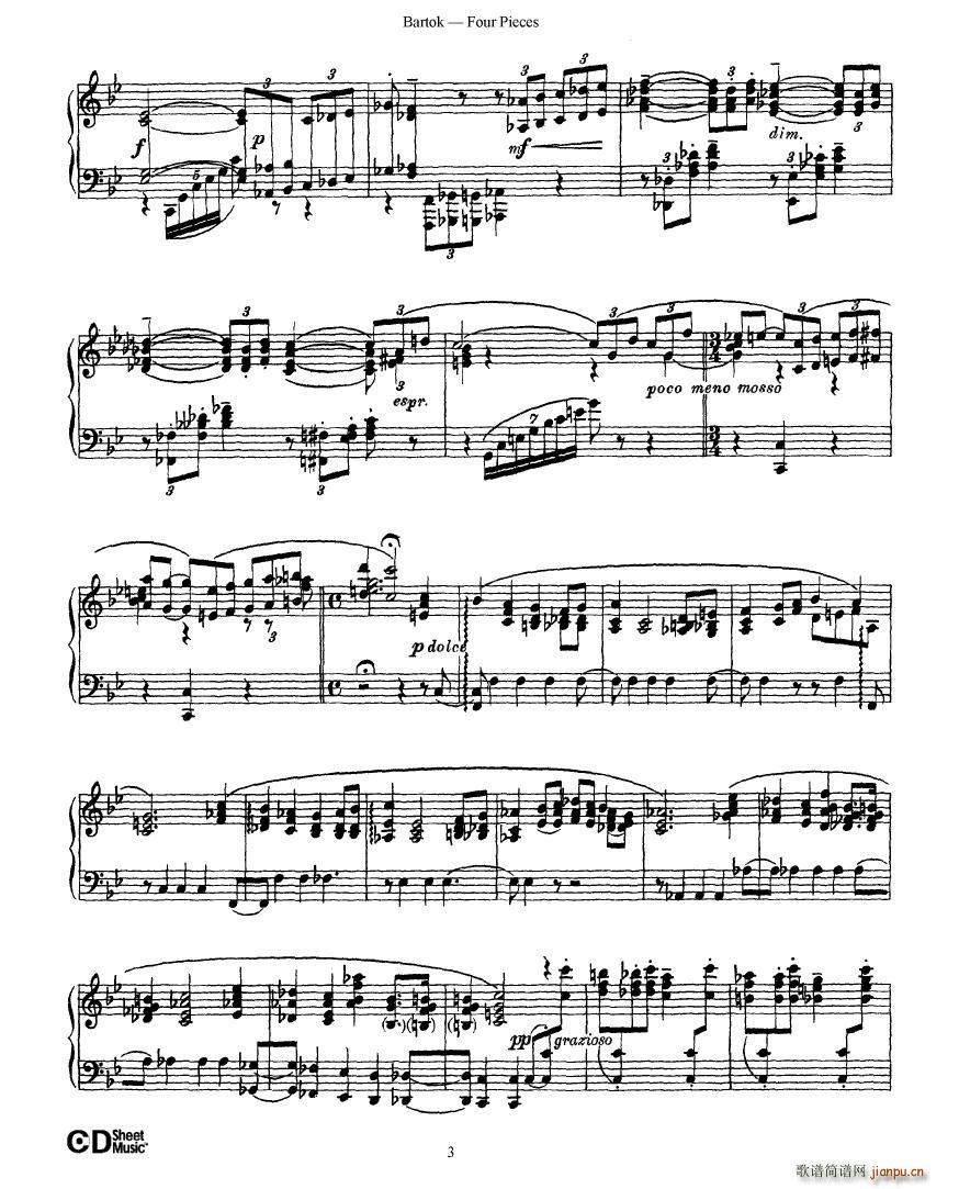 Bartok DD 71 Four Piano Pieces()3