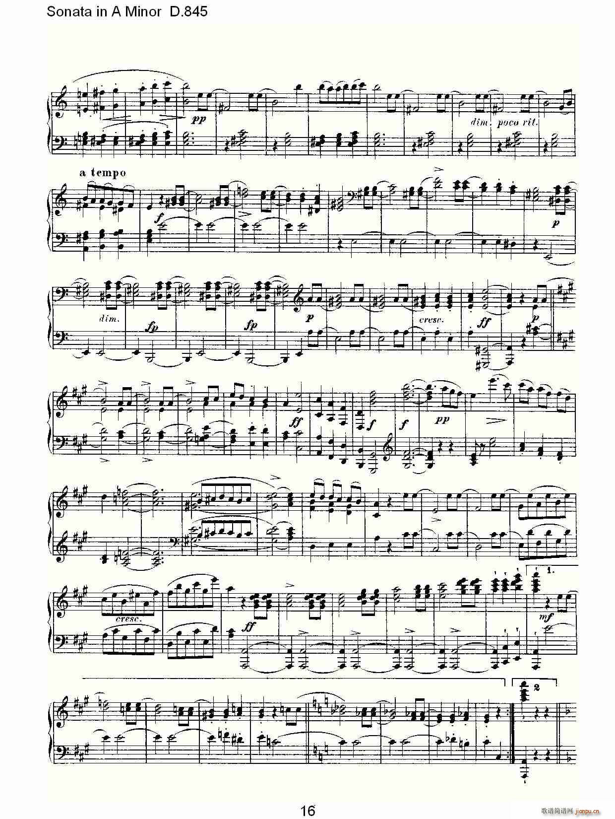 Sonata in A Minor D.845(ʮּ)16