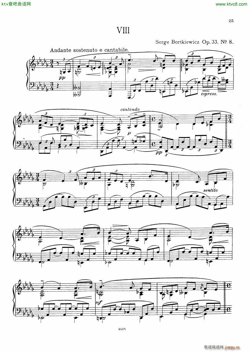 Bortkiewicz 10 Preludes Op 33()25