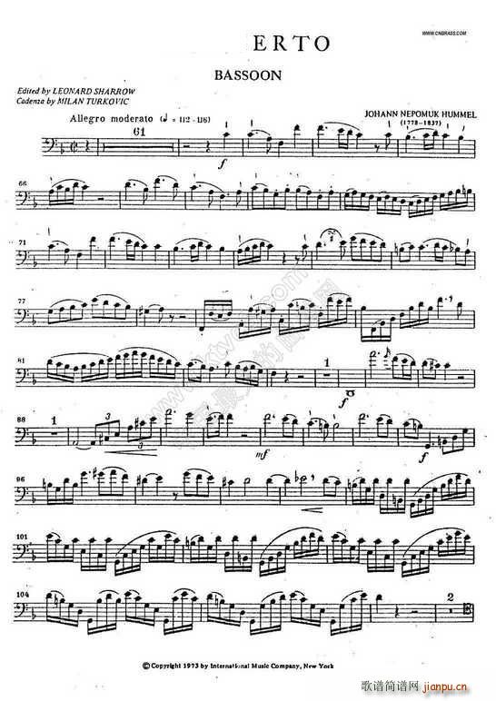 humel CONCERTO bassoon ÷ Э(ʮּ)1
