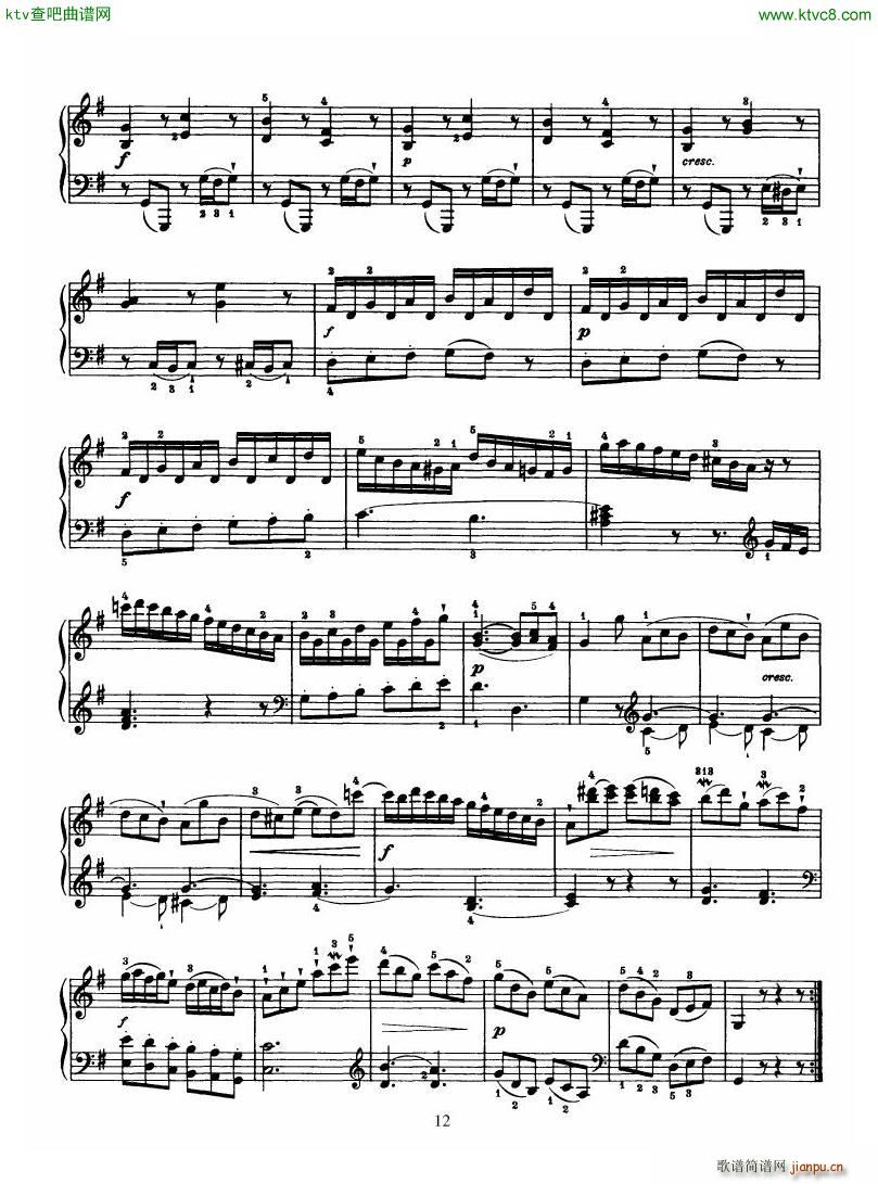 Haydn Piano Sonata No 39 In G(钢琴谱)12