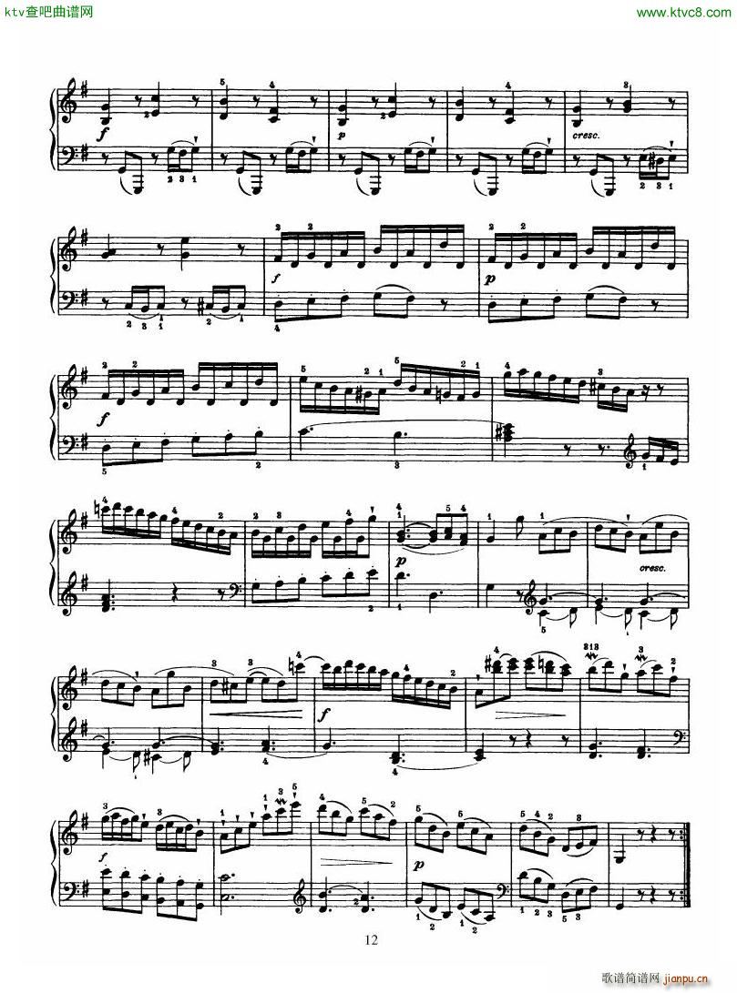 Haydn Piano Sonata No 39 In G()12