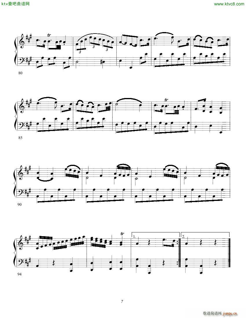 Clementi op 1 No 5 Sonate A major()7