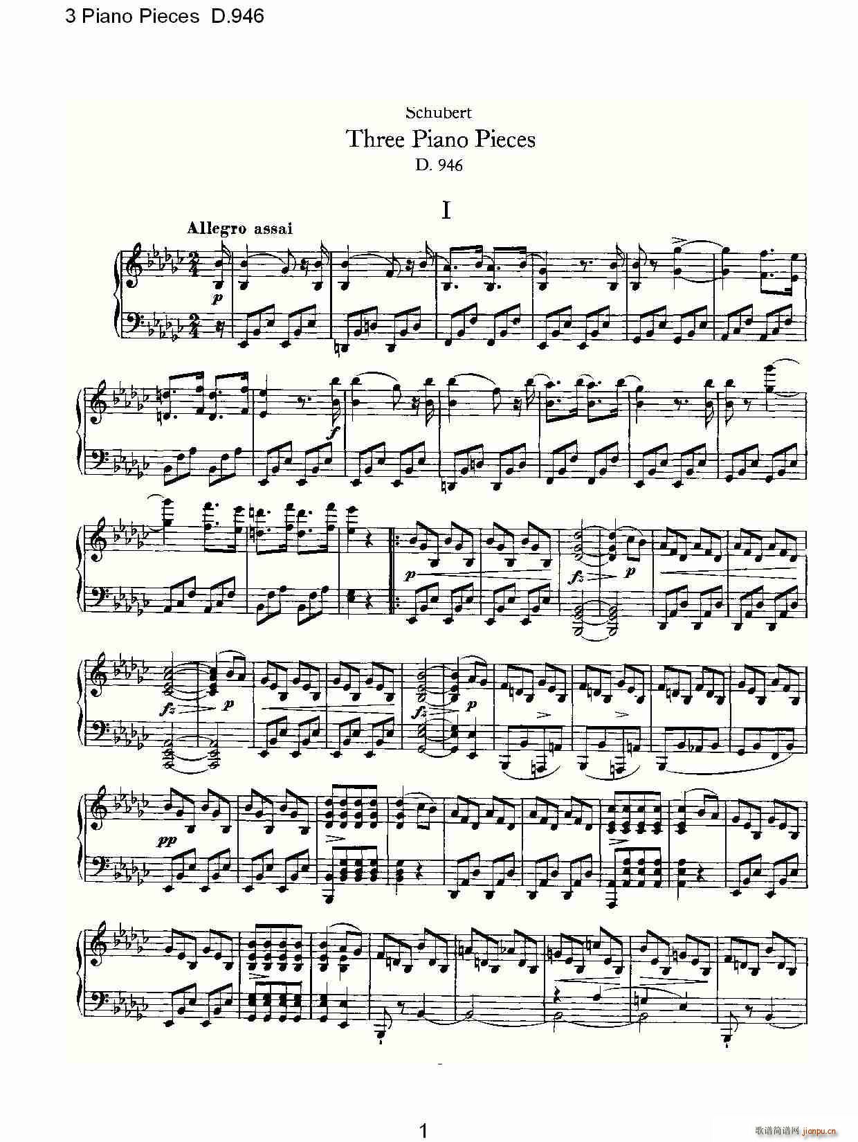 3 Piano Pieces D.946()1