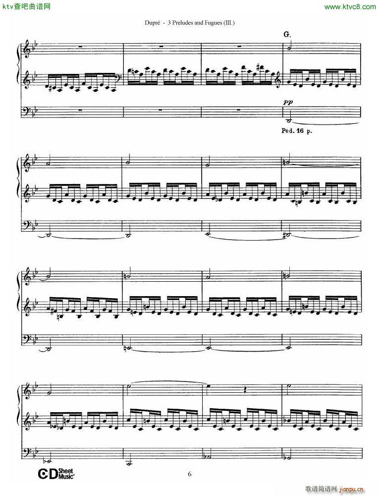 Dupr Prelude Fugue in G minor Op 7 No 3()6