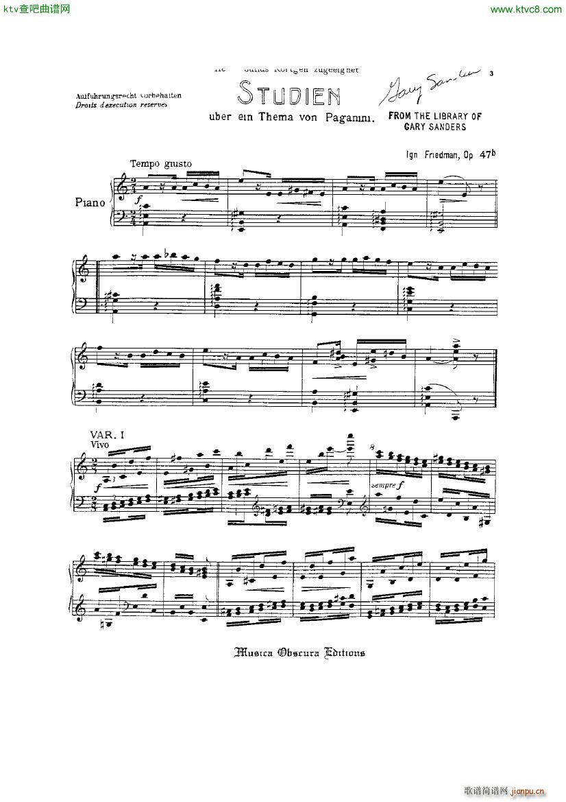Friedman op 47b Paganini Studien()1