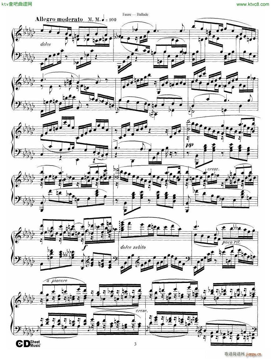 Faure Ballade Op 19()3