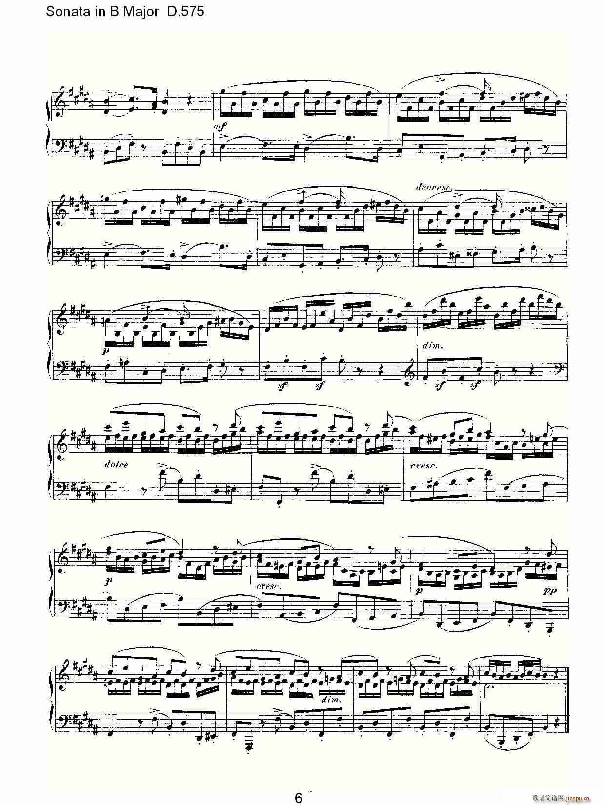 Sonata in B Major D.575(ʮּ)6