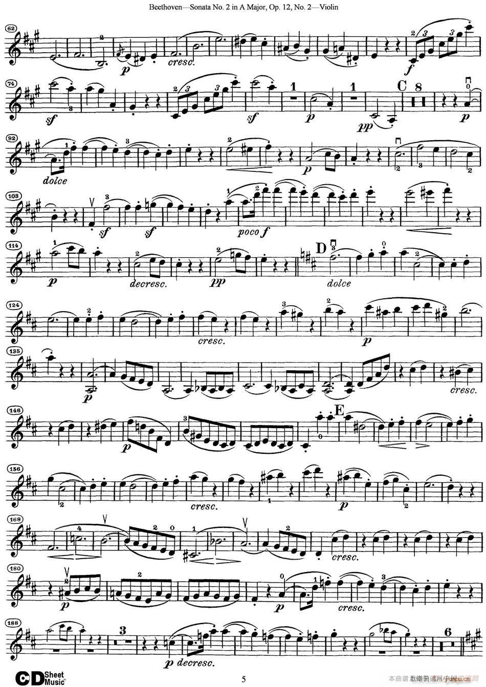 Violin Sonata No 2 in A Major Op 12 No 2(С)5