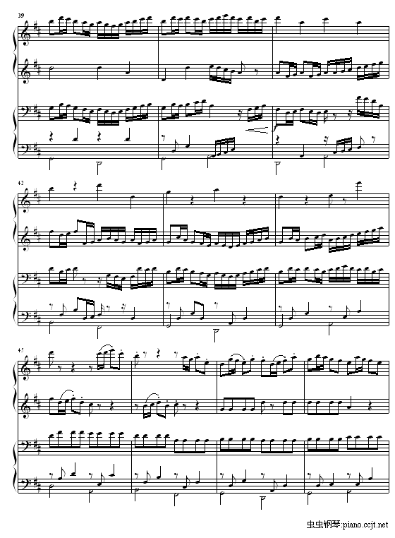 Canon 四手联弹歌谱简谱网