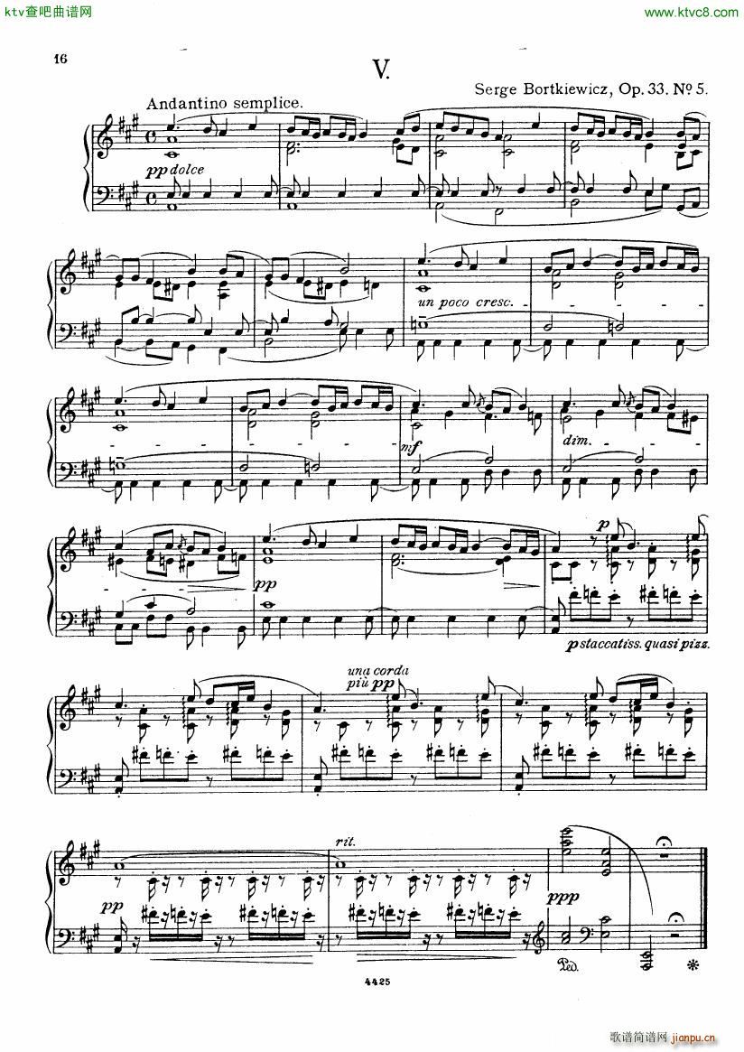 Bortkiewicz 10 Preludes Op 33()16