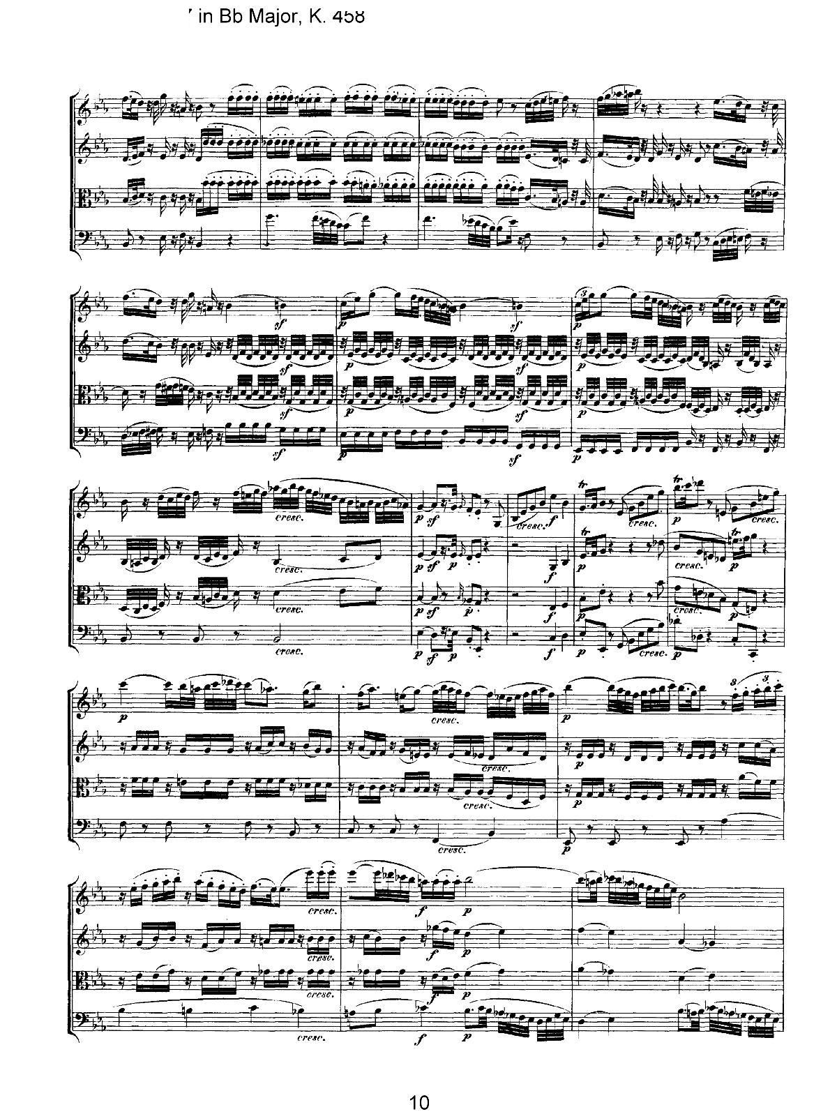 Mozart Quartet No 17 in Bb Major K 458()10