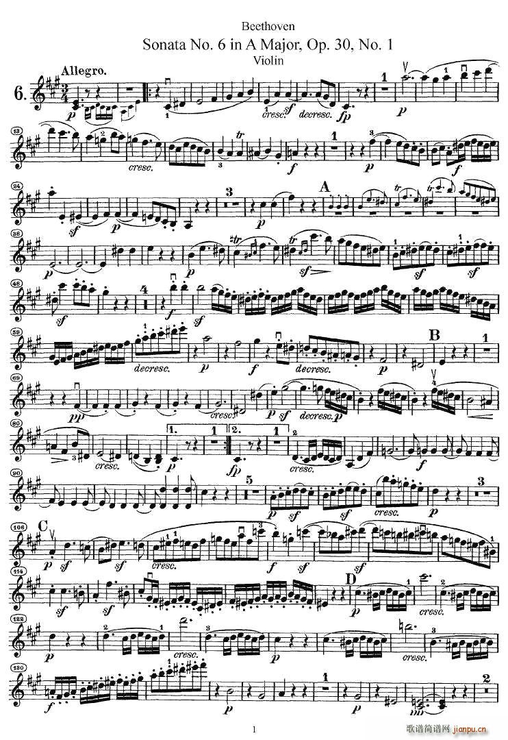 Sonata No.6 in A MajorOp.30No.1(С)1