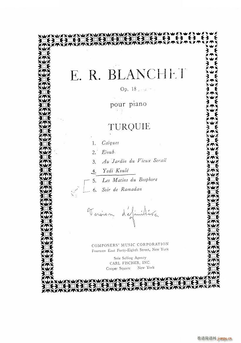 Blanchet Op 18 Turquie Op 18 Turquie(ʮּ)1