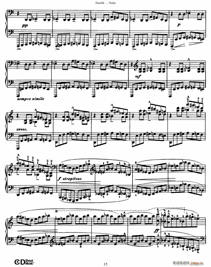 Bartok SZ 62 Suite for Piano op 14()15