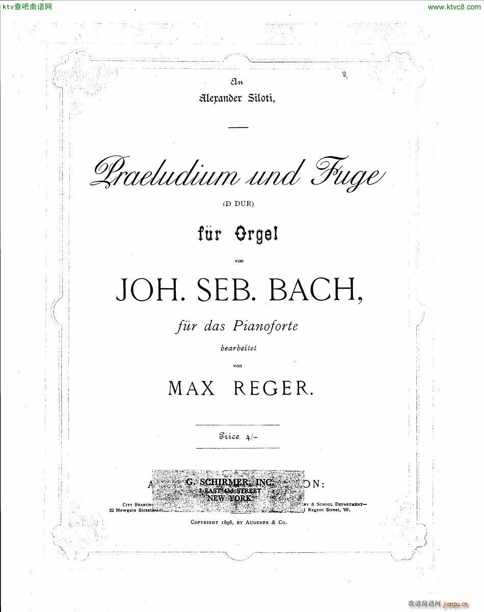 Bach JS BWV 532 Prelude and Fugue in D()1