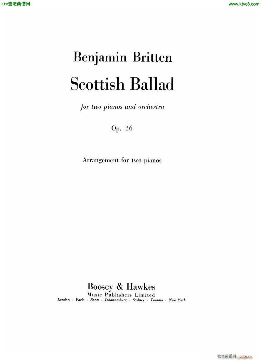 Britten Scottish Ballad op 26 arr for 2 pianos()1