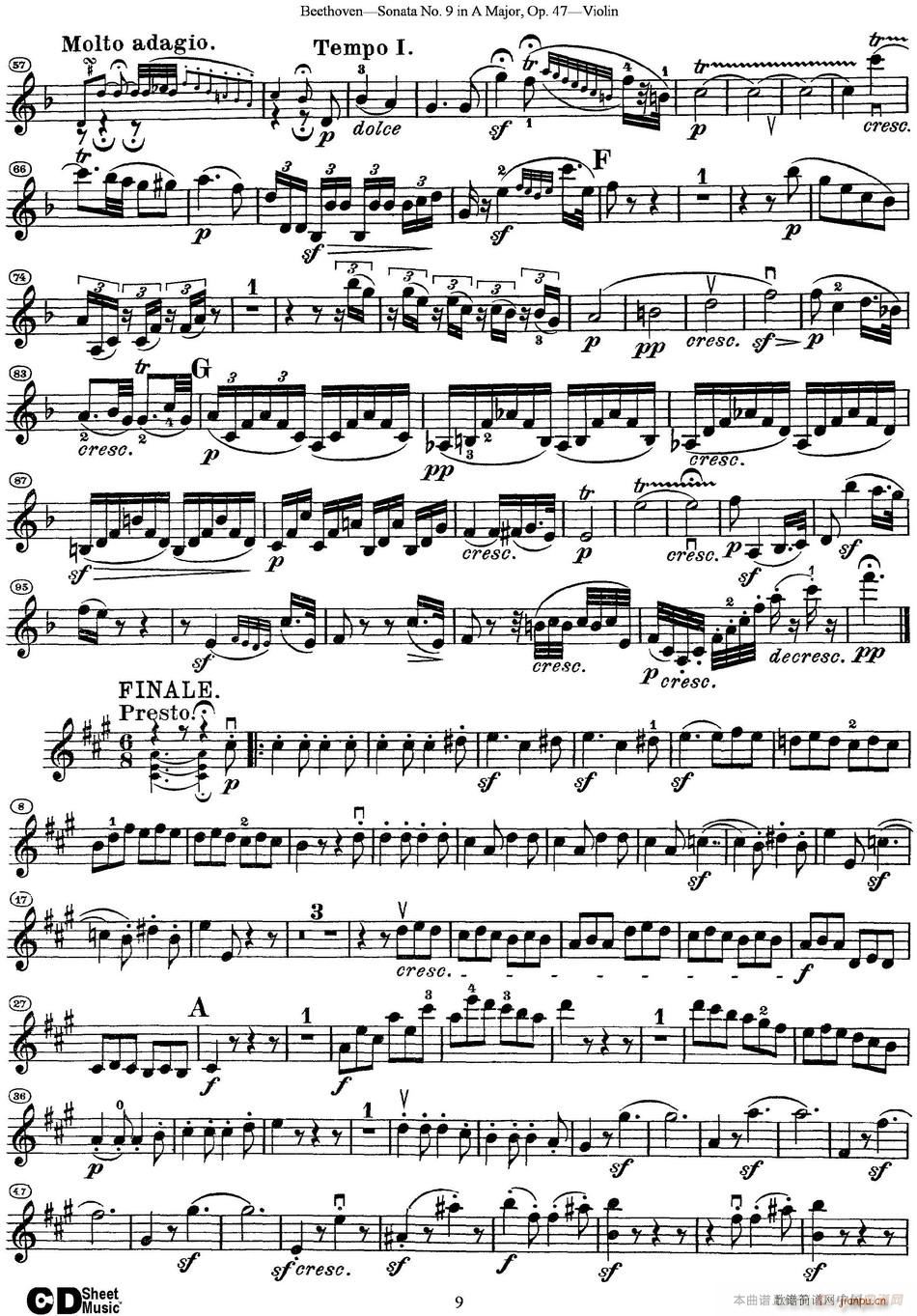 Violin Sonata No 9 in A Major Op 47(С)9