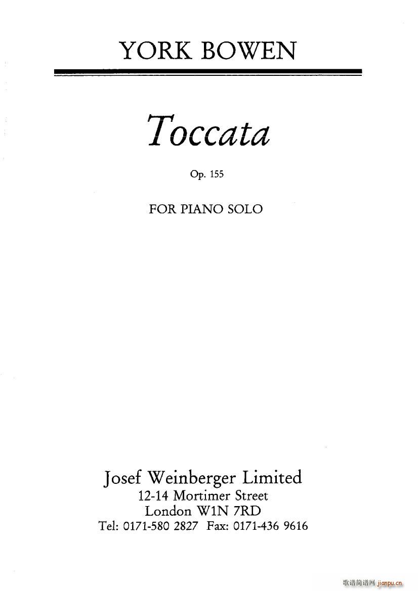 Bowen Toccata Op 155 Toccata Op 155(ʮּ)1