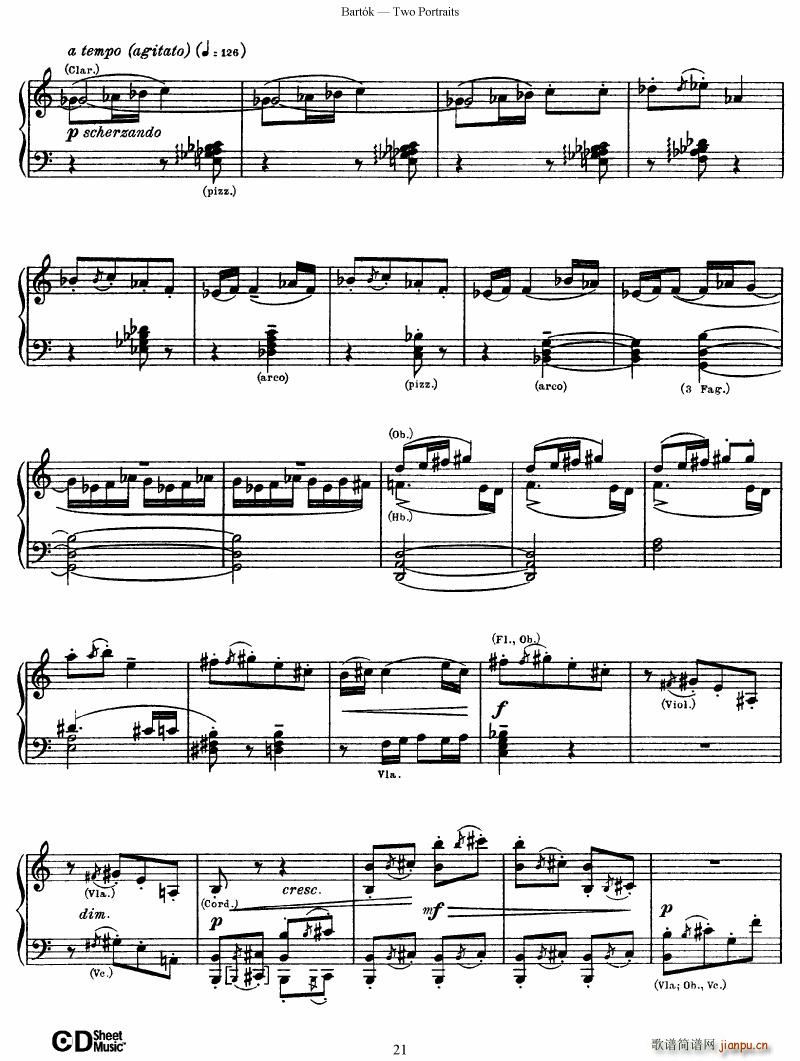 Bartok SZ 37 Two Portraits op 5()21