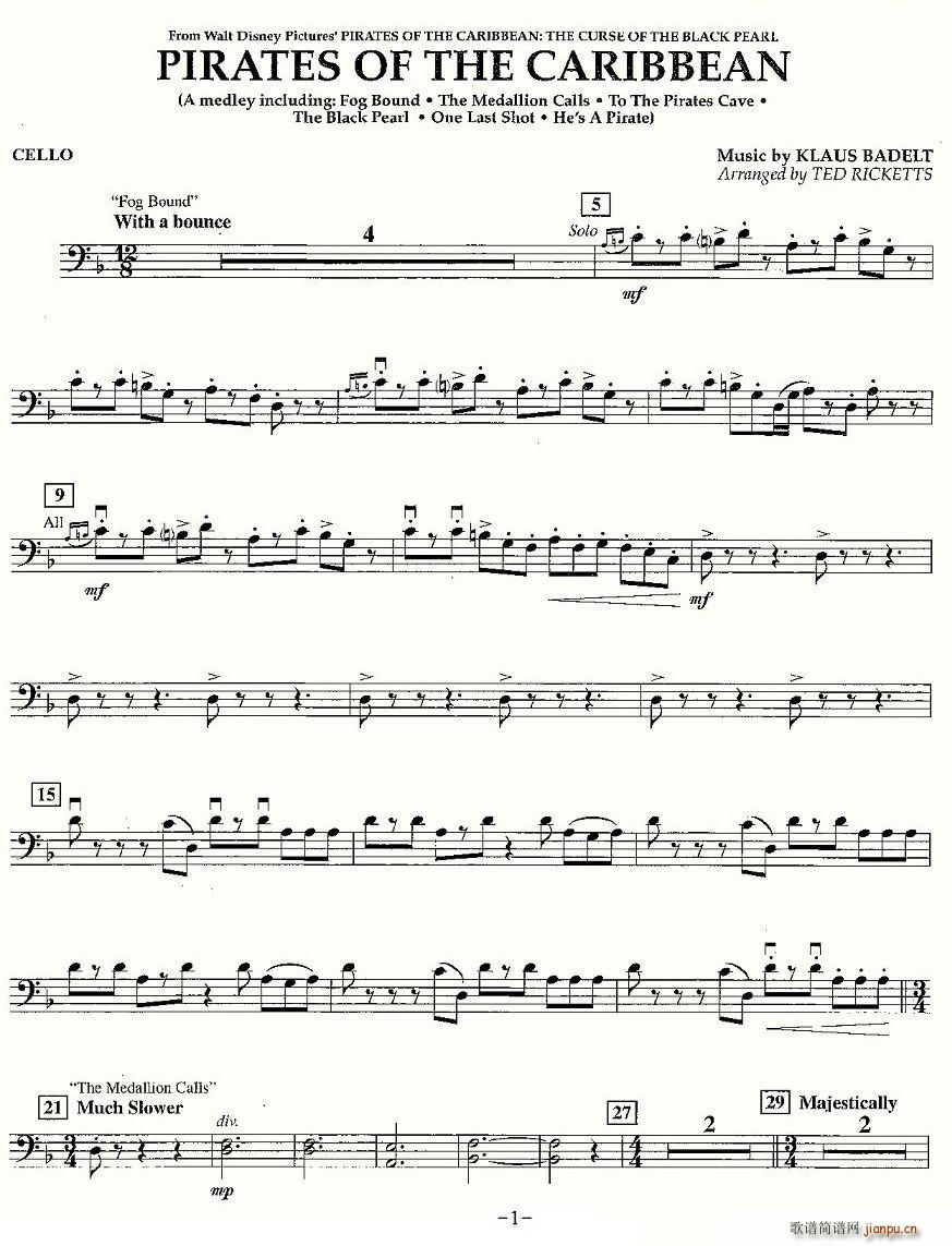 pirates of the carribean cello()1