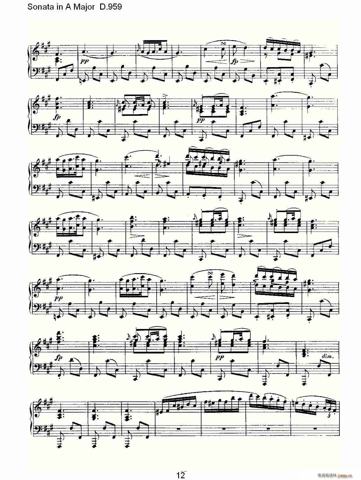 Sonata in A Major D.959(ʮּ)12