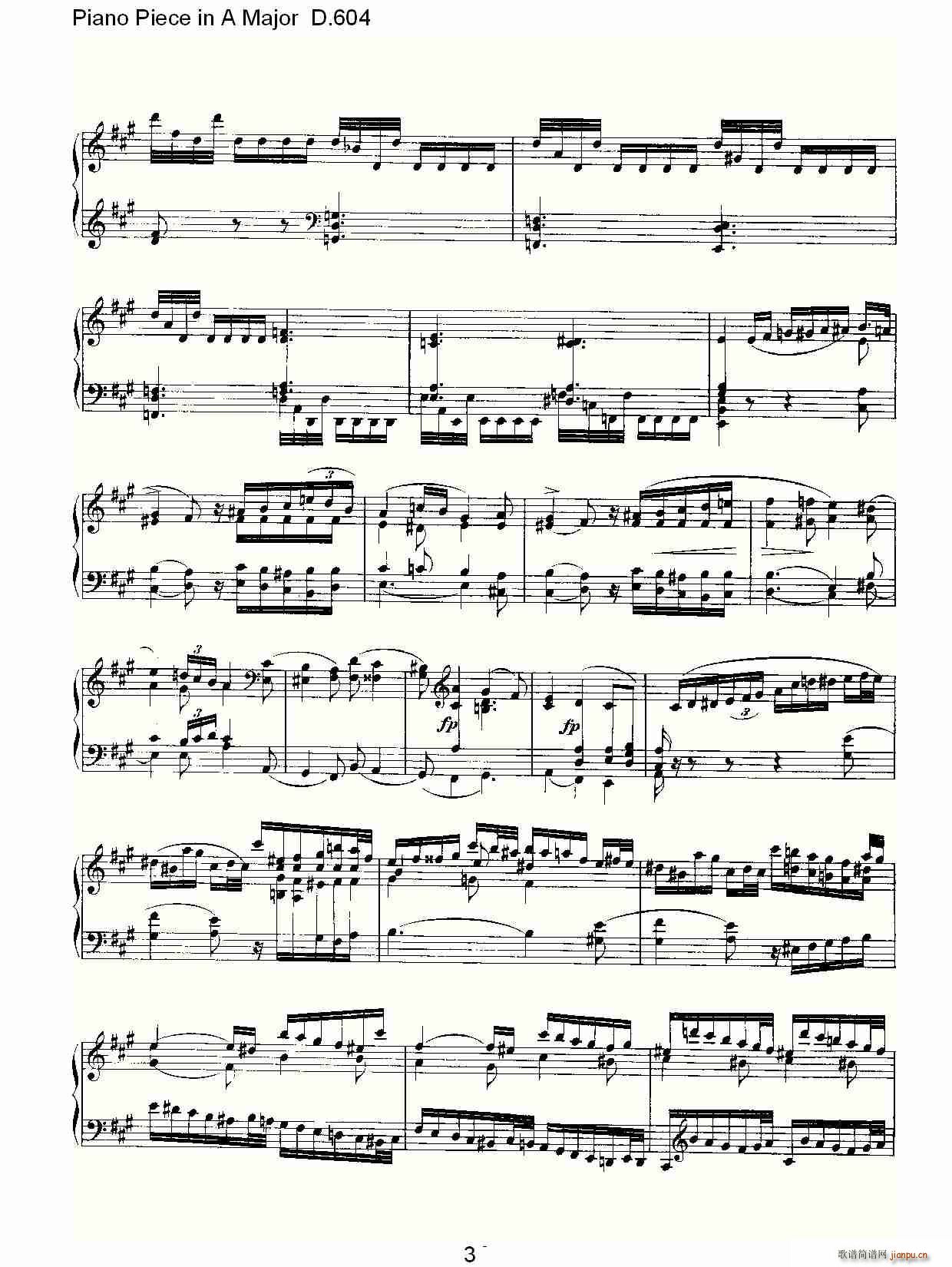 Piano Piece in A Major D.604()3