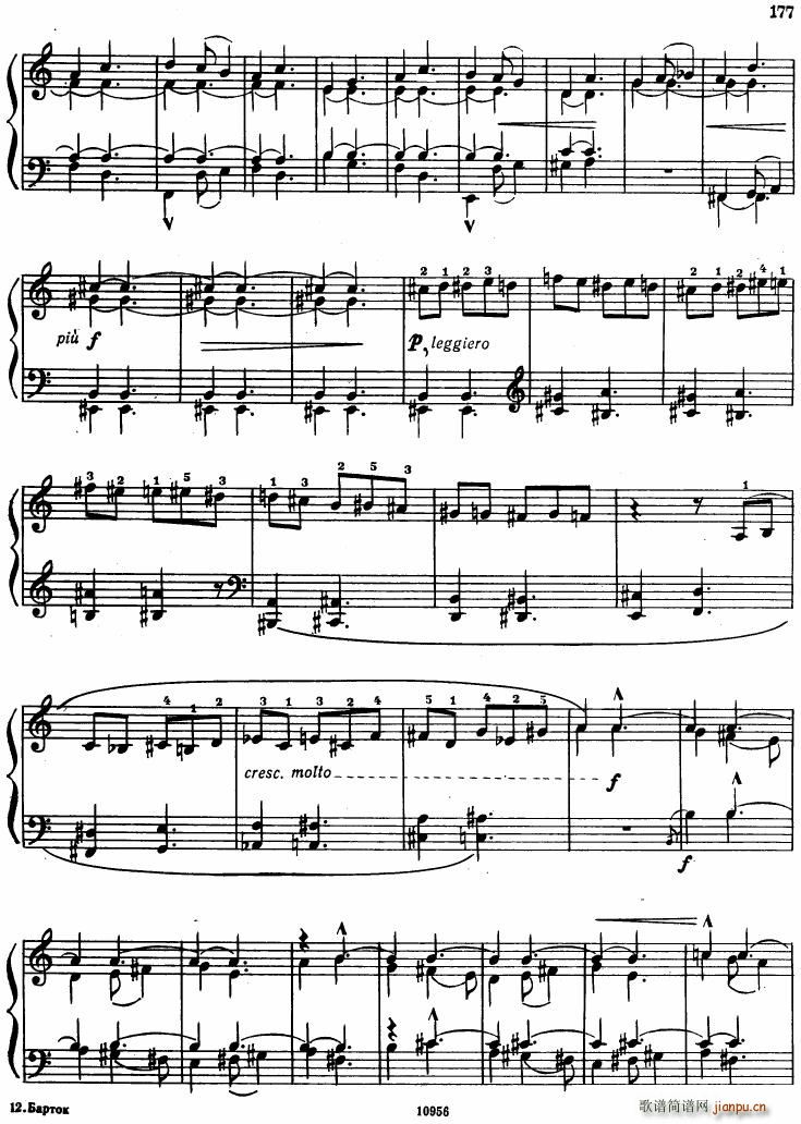 Bartok SZ 107 Mikrokosmos for Piano 140 153()38