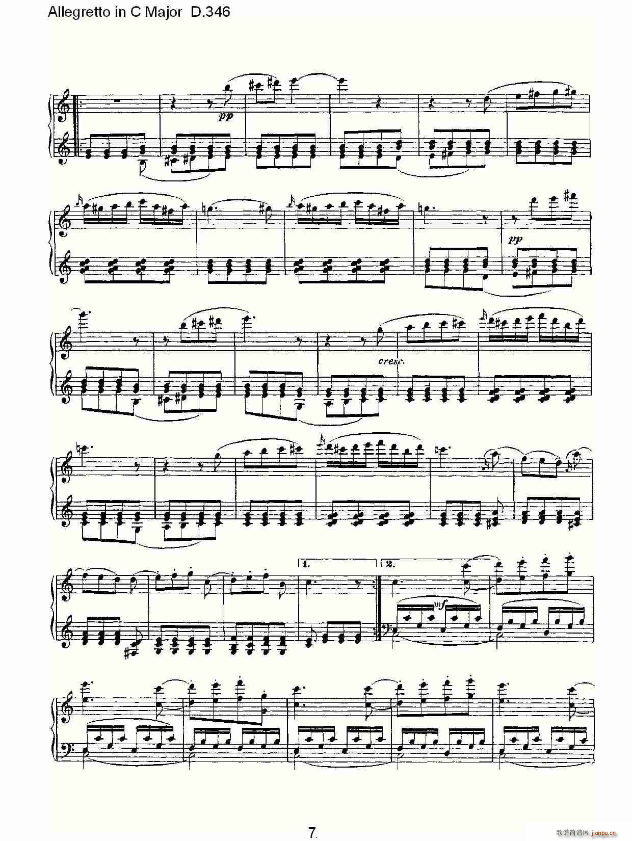 Allegretto in C Major D.346(ʮּ)7