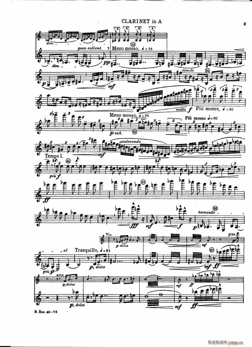 Bartok SZ 111 Contrasts clarinets A and Bb()3