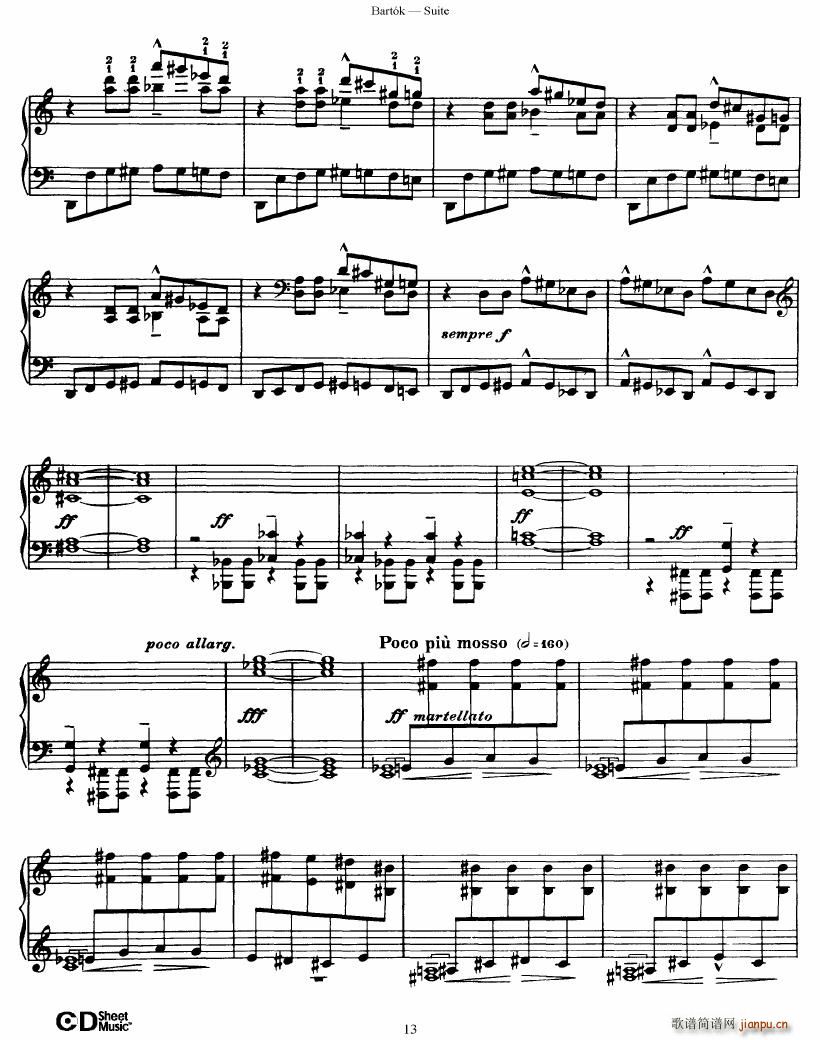 Bartok SZ 62 Suite for Piano op 14()13