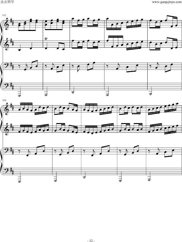 卡农四手联弹charm改编版钢琴谱钢琴曲帕赫贝尔pachelbel
