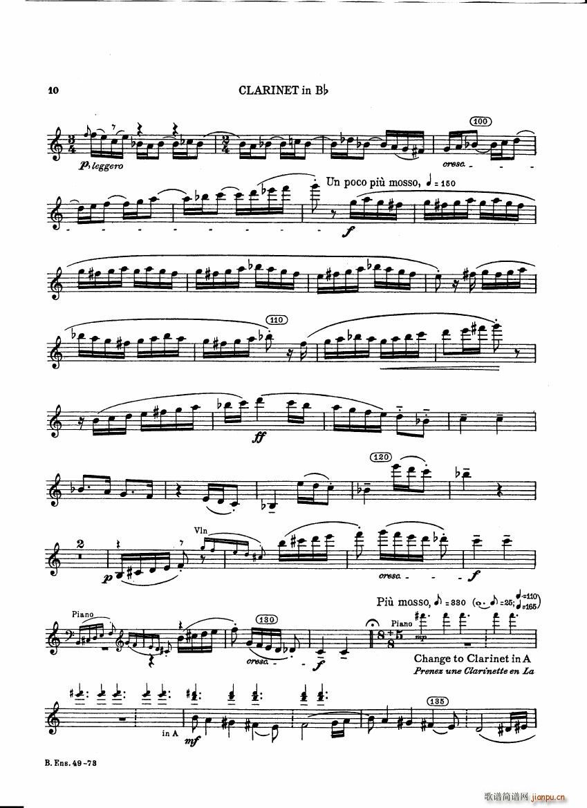 Bartok SZ 111 Contrasts clarinets A and Bb()10