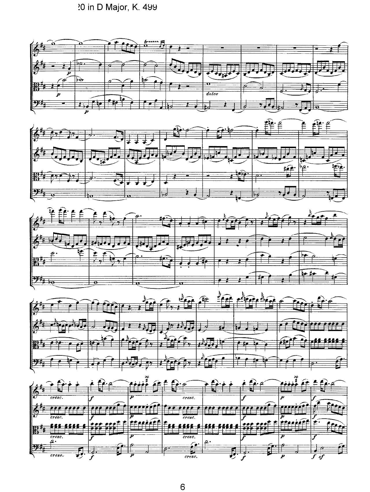 Mozart Quartet No 20 in D Major K 499()6