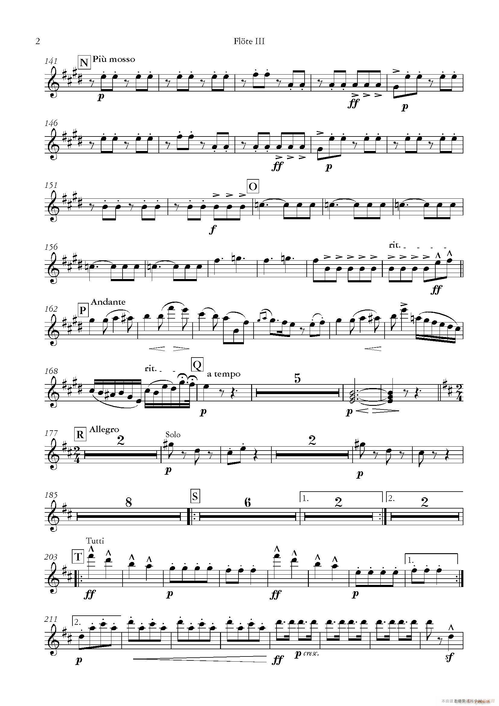 天堂与地狱序曲(管弦乐长笛分谱 歌谱简谱网